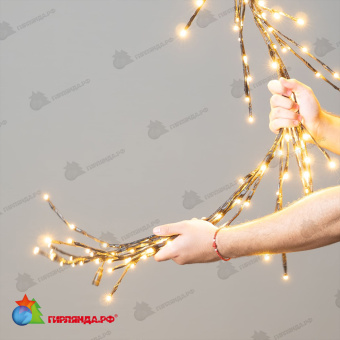 Светодиодная Ветвь 0,5м Тепло-Белая 24В, 52 LED, провод Черный ПВХ, IP54, Комплект 3шт 04-5432