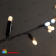 Гирлянда Нить 10м Тепло-Белая с Мерцанием Белого Диода 220В, 100 LED, провод Черный Каучук 2,3мм, IP65 04-5334