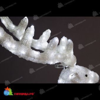 Акриловая светодиодная фигура «Олень» 195x120 см, холодный белый. 11-1253
