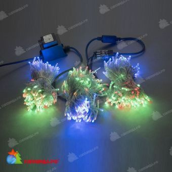 Гирлянда на деревья, спайдер, 3х20м, 60м, 600 LED, 24B, мульти, без мерцания, прозрачный ПВХ провод. 11-1428