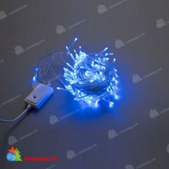 Гирлянда Нить, 10м., 200 LED, синий, чейзинг, контроллер, прозрачный ПВХ провод. 11-1435