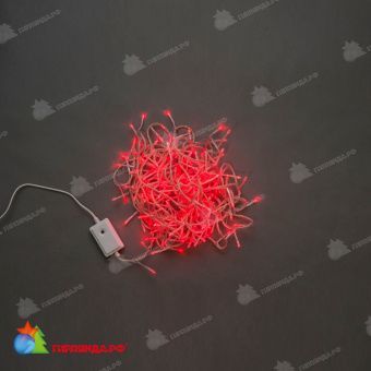 Гирлянда Нить, 10м., 200 LED, красный, чейзинг, контроллер, прозрачный ПВХ провод. 11-1441