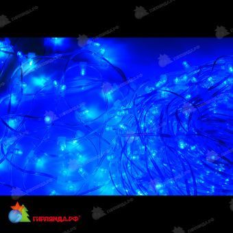 Гирлянда на деревья, Клип-лайт 100м, 667 LED, 12B, синий, с мерцанием, прозрачный провод, с защитным колпачком. 11-1597