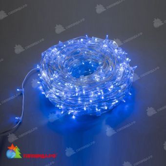 Гирлянда на деревья, Клип-лайт 100м, 666 LED, 12B, синий, без мерцания, прозрачный провод, с защитным колпачком. 11-1620