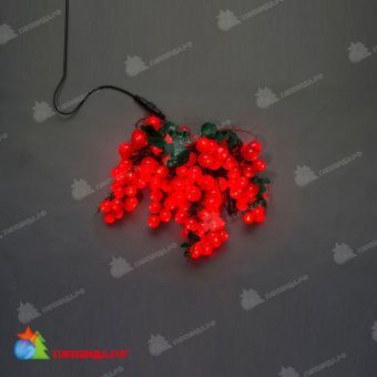 Гирлянда нить с насадками "Грозди винограда" 2.3м., 120 LED, красный, черный ПВХ провод. 11-1645