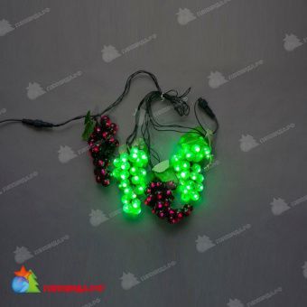 Гирлянда нить с насадками "Грозди винограда" 2.3м., 120 LED, зеленый, лиловый, черный ПВХ провод. 11-1646