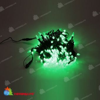 Гирлянда Нить, насадка "Ягодка", 20м., 200-205 LED, зеленый, без мерцания, темно-зеленый провод (пвх). 11-1669