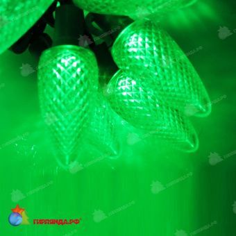 Гирлянда Нить, насадка "Ягодка", 20м., 96 LED, зеленый, без мерцания, темно-зеленый провод (пвх). 11-1687