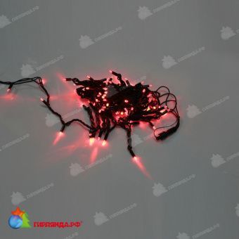 Гирлянда Нить, 10м., 100 LED, красный, без мерцания, черный резиновый провод (Каучук), с защитным колпачком. 11-1705