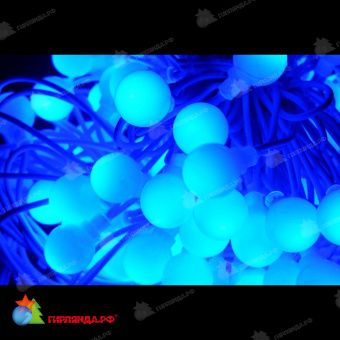 Гирлянда нить с насадками Шарики D25мм, 15м., 100 LED, синий, белый резиновый провод (Каучук). 11-1710