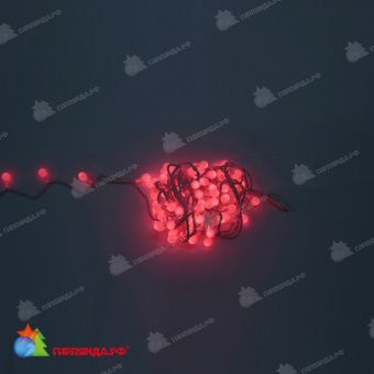 Гирлянда нить с насадками Шарики D25мм, 15м., 100 LED, красный, белый резиновый провод (Каучук). 11-1715