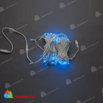Гирлянда Нить, 24м., 160 LED, синий, без мерцания, белый резиновый провод (Каучук), с защитным колпачком. 11-1728