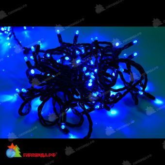 Гирлянда Нить, 20м., 192 LED, синий, без мерцания, черный резиновый провод (Каучук). 11-1729