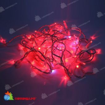Гирлянда Нить, 20м., 192 LED, красный, с мерцанием, белый резиновый провод (Каучук). 11-1738