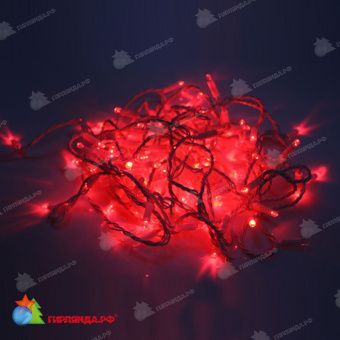 Гирлянда Нить, 20м., 192 LED, красный, без мерцания, белый резиновый провод (Каучук). 11-1739
