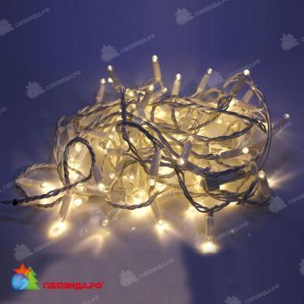 Гирлянда Нить, 20м., 192 LED, теплый белый, без мерцания, белый резиновый провод (Каучук). 11-1743