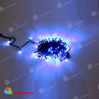 Гирлянда Нить, 10м., 100 LED, синий, без мерцания, черный провод (пвх), с защитным колпачком. 11-1772