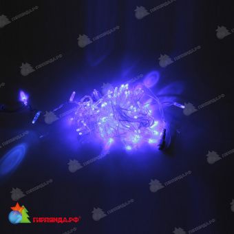 Гирлянда Нить, 10м., 100 LED, синий, с мерцанием, прозрачный провод (пвх), с защитным колпачком. 11-1774