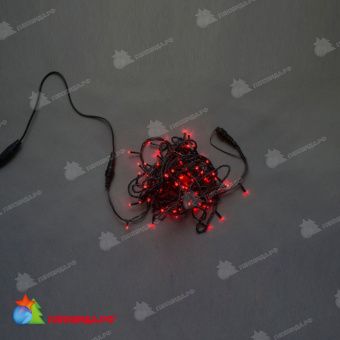 Гирлянда Нить, 10м., 100 LED, красный, без мерцания, черный провод (пвх). 11-1788