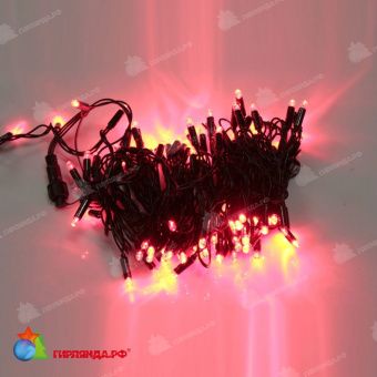 Гирлянда Нить, 10м., 100 LED, красный, без мерцания, черный провод (пвх), с защитным колпачком. 11-1789