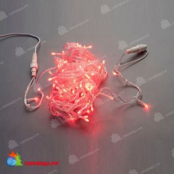 Гирлянда Нить, 10м., 100 LED, красный, с мерцанием, прозрачный провод (пвх). 11-1791