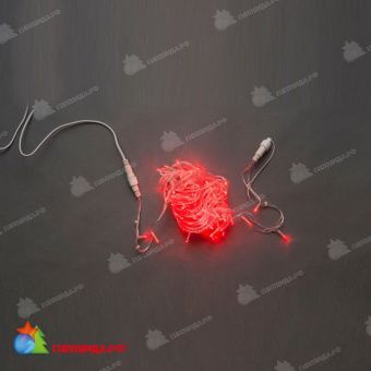 Гирлянда Нить, 10м., 100 LED, красный, с мерцанием Красный, прозрачный провод (пвх), с защитным колпачком. 11-1792