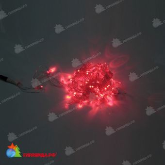 Гирлянда Нить, 10м., 100 LED, красный, без мерцания, прозрачный провод (пвх), с защитным колпачком. 11-1795