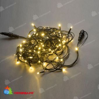 Гирлянда Нить, 10м., 100 LED, теплый белый, без мерцания, черный провод (пвх). 11-1811