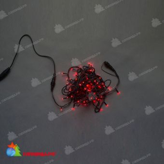 Гирлянда Нить, 10м., 100 LED, красный, без мерцания, черный провод (пвх). 11-1836