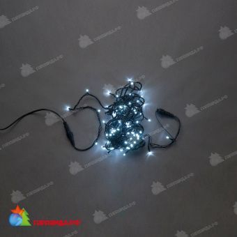 Гирлянда Нить, 10м., 100 LED, холодный белый, без мерцания, черный провод (пвх). 11-1843