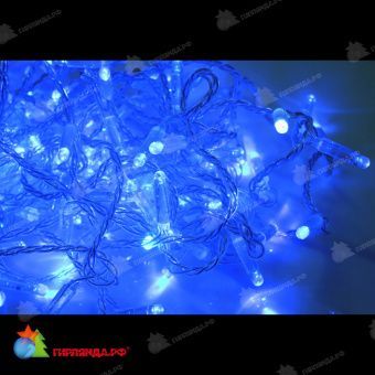Гирлянда Нить, 20м., 192 LED, синий, без мерцания, прозрачный провод (пвх), с защитным колпачком. 11-1865