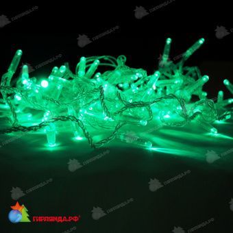 Гирлянда Нить, 20м., 200 LED, зеленый, с мерцанием, прозрачный провод (пвх), с защитным колпачком. 11-1884