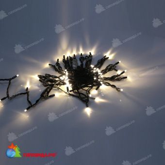 Гирлянда Нить, 20м., 200 LED, теплый белый, с мерцанием Теплый Белый, черный провод (пвх), с защитным колпачком. 11-1905