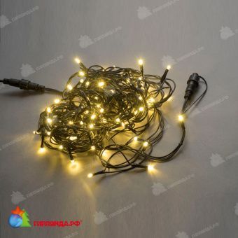 Гирлянда Нить, 20м., 200 LED, теплый белый, с мерцанием, черный провод (пвх). 11-1906