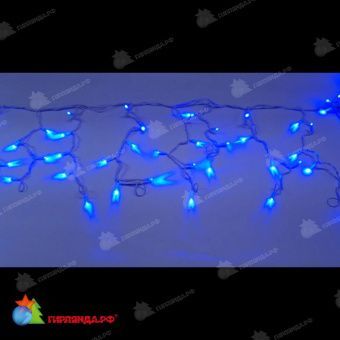 Гирлянда Бахрома 4.8х0.6 м., 160 LED, синий, без мерцания, белый резиновый провод (Каучук), с защитным колпачком. 11-1957