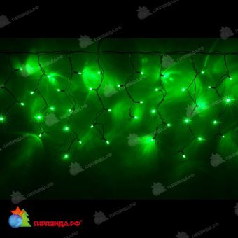 Гирлянда Бахрома 4.8х0.6 м., 160 LED, зеленый, с мерцанием, черный резиновый провод (Каучук), с защитным колпачком. 11-1961
