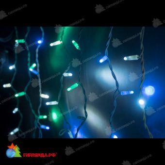 Гирлянда Бахрома 4.8х0.6 м., 160 LED, мульти, с мерцанием, белый резиновый провод (Каучук), с защитным колпачком. 11-1964