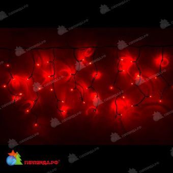 Гирлянда Бахрома 4.8х0.6 м., 160 LED, красный, с мерцанием, черный резиновый провод (Каучук), с защитным колпачком. 11-1970