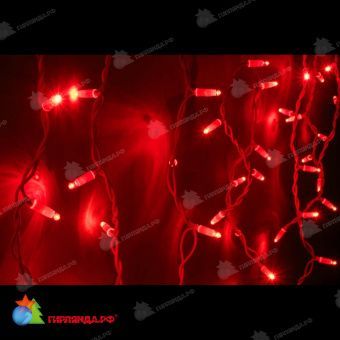 Гирлянда Бахрома 4.8х0.6 м., 160 LED, красный, без мерцания, белый резиновый провод (Каучук), с защитным колпачком. 11-1971