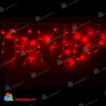 Гирлянда Бахрома 4.8х0.6 м., 160 LED, красный, без мерцания, белый резиновый провод (Каучук), с защитным колпачком. 11-1971