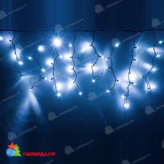 Гирлянда Бахрома 4.8х0.6 м., 160 LED, холодный белый, без мерцания, черный резиновый провод (Каучук), с защитным колпачком. 11-1973