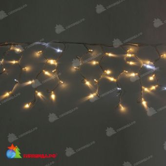 Гирлянда Бахрома 4.8х0.6 м., 160 LED, теплый белый, с мерцанием, белый резиновый провод (Каучук), с защитным колпачком. 11-1986