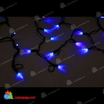 Гирлянда Бахрома 4.8х0.6 м., 160 LED, синий, с мерцанием, черный резиновый провод (Каучук), с защитным колпачком. 11-1992