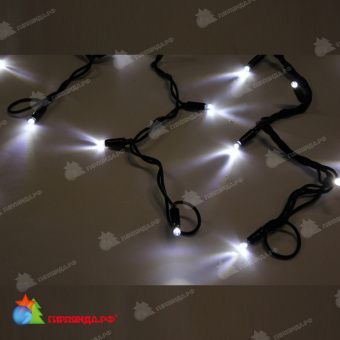 Гирлянда Бахрома 4.8х0.6 м., 160 LED, холодный белый, без мерцания, черный резиновый провод (Каучук), с защитным колпачком. 11-1994