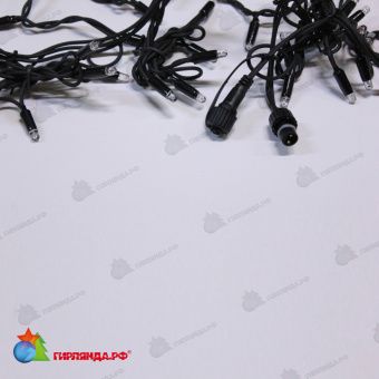 Гирлянда Бахрома 4.8х0.6 м., 160 LED, холодный белый, без мерцания, черный резиновый провод (Каучук), с защитным колпачком. 11-1994