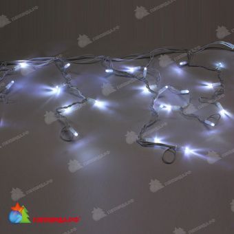 Гирлянда Бахрома 4.8х0.6 м., 160 LED, холодный белый, с мерцанием, белый резиновый провод (Каучук), с защитным колпачком. 11-1996