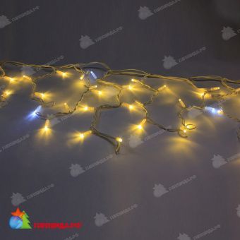 Гирлянда Бахрома 4.8х0.6 м., 160 LED, теплый белый, с мерцанием, белый резиновый провод (Каучук), с защитным колпачком. 11-2000