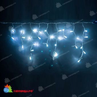 Гирлянда Бахрома 2.4х0.5 м., 80 LED, холодный белый, без мерцания, белый резиновый провод (Каучук). 11-2002