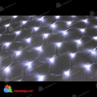Светодиодная сетка, 2х4м., 540 LED, холодный белый, без мерцания, прозрачный провод (пвх). 11-2026