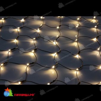 Светодиодная сетка, 2х4м., 540 LED, теплый белый, без мерцания, черный провод (пвх). 11-2027
